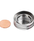 Lightweight Aluminum Alloy Mechanical Brake Knob Replacement For Tatula Baitcasting Reels 300 And 400 Silver Finish Includes Copper And Silicone Gaskets Cuts Weight By About 43 Percent And Improves Smooth Drag Control, showing knob with copper gasket