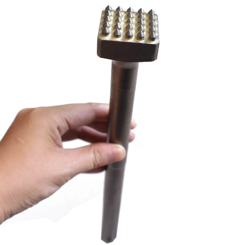 SDS Max Concrete Repair Patch Bushing Tool For Surface Prep And Patch Work Eleven And Three Quarters Inch Length One And A Half Inch Square Head Twenty Five Tips For Small Area Repairs And Bonding Boost in hand