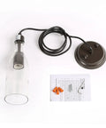 Glass Pendant Light For Kitchen Island With Modern Farmhouse Vibe Bottle Shaped Hanging Fixture 5 Inch Diameter 11.2 Inch Height One Light Perfect For Dining Room And Breakfast Nook, including components and instructions.