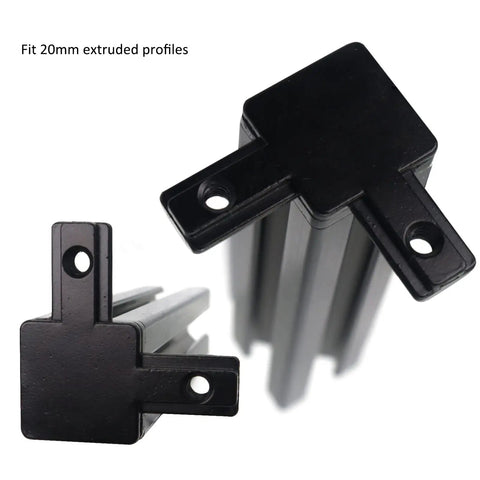 Eight Pieces 20x20 Aluminum T Slot Corner Brackets With Set Screws For 2020 Series Extrusions, 3 Way Tri Connectors To Build Strong, Adjustable Frames For DIY Projects In Black for 20mm profiles