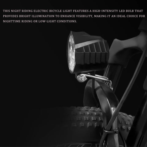 Ultra Bright 12W 300 Lux E Bike Front Headlight with 2 Pin Waterproof Connector on mountain bike fork