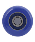 Front view of blue XiKe 2-inch nylon garage door roller with metal bearing
