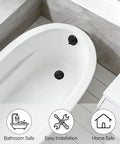 Fresh Matte Black Bathtub Drain Tub Trim Set With Universal Brass Adapter And Rock Solid Trip Lever Overflow Plate installed in modern bathtub.