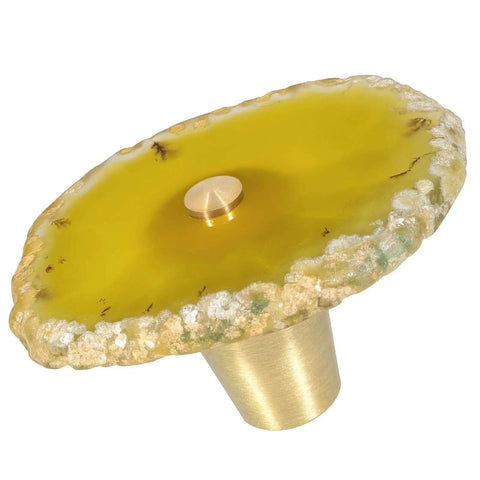Natural yellow agate slice cabinet knob with brass fitting for modern decor, part of Level Up Your Setup With These Dope Natural Yellow Agate Slice Cabinet Knobs 4 Piece Set Top Shelf Kitchen Bath Vanity Drawer Pulls Clean Modern Hardware.