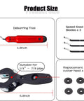 Ratcheting Tubing Cutter For 1/4 To 7/8 Inch Pipes, 2 In 1 Close Quarters Cutter With Deburring Tool, accessories shown