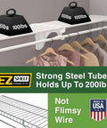 Expandable Closet Shelf With Hanging Rod 19.5 To 29 Inches White Backwall Floating Shelf Kit Holds 200 Lbs Easy Install