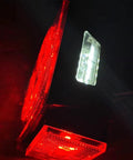 LED Trailer Light Kit 12V Submersible Tail Marker Lights With Wiring Harness For Boat Car Truck RV Utility Snowmobile Stop Turn Reverse DOT Certified Road Ready showcasing red and white lights in darkness