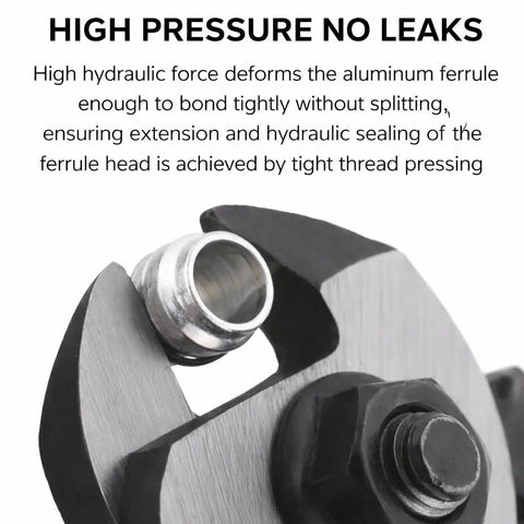 Tool adjusting 6.6Ft Bicycle Hydraulic Disc Brake Hose With Connection Insert For Guide R RS G2, showcasing aluminum ferrule.