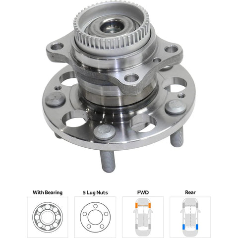 Rear 2 Wheel Hub Bearing Assembly Kit With ABS Tone Ring for Hyundai Elantra 2011 2016 Veloster 2012 2017 close-up view