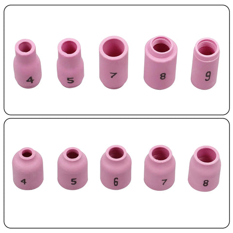 90 Piece TIG Welding Torch Kit With Gas Lens And 12 Alumina Cups And Glass Cups For WP 17 18 26 Stubby Back Cap And Copper Collets