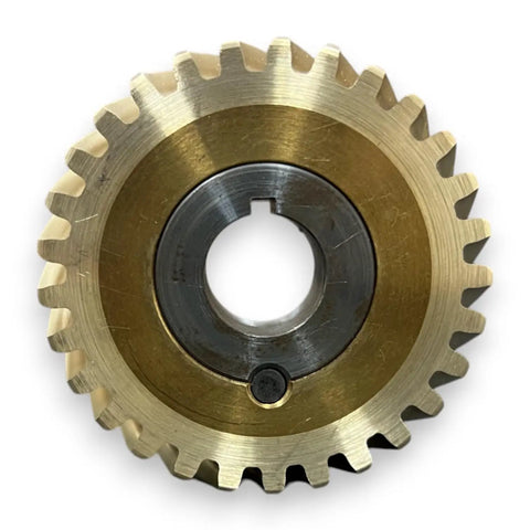 Pro Grade 60Hz Brass Worm Wheel Gear And Bushing Replacement For Hobart A120 A200 Mixers, OEM Equivalent Part 124751-3 Replaces Old Gear, Durable, High-Precision Kitchen Mixer Component, brass gear close-up