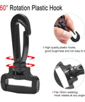 Top Shelf 12 Piece Plastic Swivel Snap Hooks For 1 Inch Webbing Straps With Slick 360 Degree Spin Rock Solid Clasp Hardware