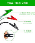 HVAC Tools Kit Accessory Adapter Cord For Circuit Breaker Finder And Vacuum Pump, AC Gauges Clearance Equipment, alligator clips displayed