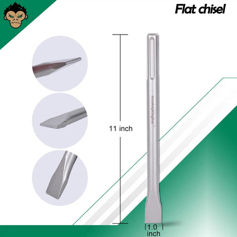 11 inch flat chisel from 12 Inch SDS Max Drill Bit Set For Rotary Hammer Chisels Point Flat Scaling 3 Pieces With 18mm Shank Ideal For Tile Removal And Concrete Drilling Heavy Duty Demolition