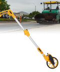 Luocute Distance Measuring Wheel 9999.9m Capacity Folding Design with yellow handle, large wheel for accurate long-distance measurements.