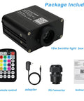 Compact 16W RGBW Fiber Optic Light Engine With Twinkle And Sound Activated Modes Music Sync App And Remote Control included components