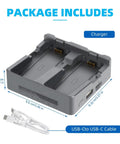 Go-To USB Charging Station For NEO 2 Drone - Fast Charge Power Bank With LED Display, dimensions and included Type-C cable