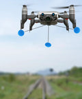 Front view of Three Set RC Helicopter Training Gear Kit With Blue Frame And Sponge Ball Practice Balls For Easy Learning And Flying