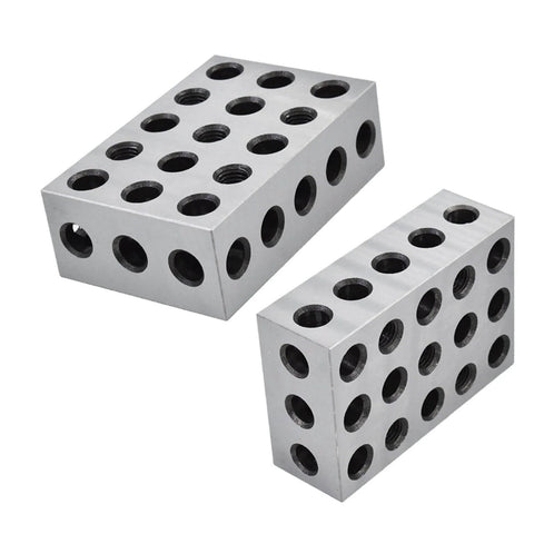 2 Pack 2 4 6 Machinist Blocks With 23 Holes Matched Pair Precision Set Up Blocks For Milling Machines Ground On All Sides