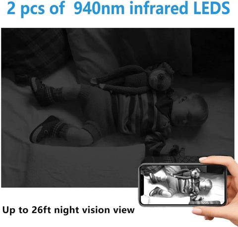 Smallest Wireless WiFi Hidden Camera With 1080P HD Video Live Feed Portable Nanny Cam captures infant sleeping with night vision