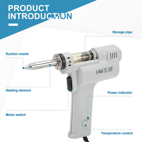 Portable 110V 50Hz 100W Desoldering Gun With Vacuum Pump For Electronics featuring suction nozzle and stable temperature control