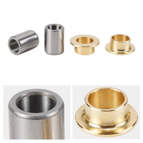 Beefed Up Brass Rear Swingarm And Frame Hole Bushings Kit For Motorcycles Self Lubricating And Low Friction Replacement For Oil Free Or Low Oil Rides Long Lasting Performance And Easy Install For A Smoother Ride, brass and silver bushings