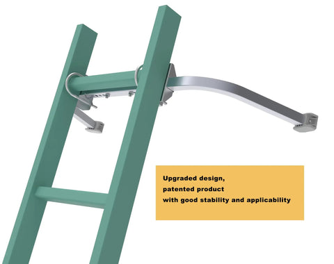 Ladder Stabilizer Heavy Duty Aluminum Extension Accessory for Roof Gutter Guard Cleaning Tools Ladder Stand Off Wing Span and Wall Ladder Hooks with Non Slip Rubber Bottom Pad Patent on extension ladder
