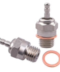 Two N3 Glow Plug RC Pack For 1 By 8 And 1 By 10 Nitro Engines with copper washers on a white background