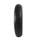 Front view of 4.80/4.00-8 inch ribbed tread pneumatic tire for wheelbarrows and garden carts, includes inner tube set