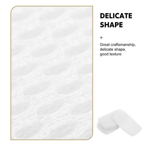 Close-up of white self adhesive sneaker repair patch mesh, breathable material for quick sneaker repairs.