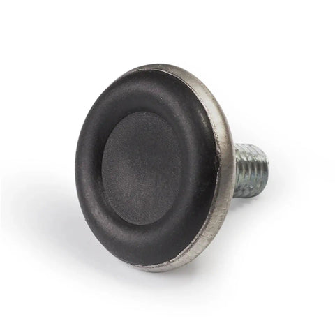 Heavy Duty M8 Threaded Furniture Levelers Set Of 4 Adjustable Glides For Chairs Desks And Cabinets Built To Last Wobble Free Stable Load Bearing 27mm Height, showing a close-up of the black rubber anti-slip bottom