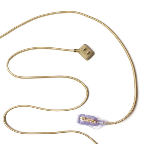 Designer Gold Fabric Extension Cord 9 Foot Length With 3 Polarized Outlets Right Angle Plug 125 Volt Patent Pending A Dope Way To Power More In Any Room