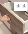 Six Piece Set Of 19mm White Plastic Drawer Rollers Featuring Slick Cabinet Pulleys For Smooth Operator Furniture Gliding with mounting nuts.