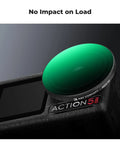 Variable ND2-32 Filter For DJI Osmo Action Series with Push-In Fit on Action 5 camera showing no impact on load with green tint.