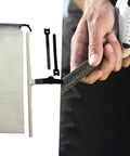 Golf Swing Trainer With Carrying Bag And T-Shaped Putting Practice Aid For Posture Correction And Swing Plane Improvement 14.96 X 3.74 Inch Milky For All Golfers Looking To Tighten Posture And Consistency In Their Swing shown with close-up of hand grip.