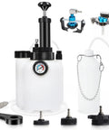 3L Brake Bleed Kit With Manual Brake Bleeder Vacuum Pump Includes 1L Waste Oil Bottle 5 Master Cylinder Adapters And One Person Pneumatic Brake Fluid Extractor Tool For All Vehicles image showing pump and components
