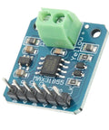 Top Shelf K Type Digital Thermocouple Module with green connector, circuit board, ideal for reliable temperature readings from -200 to 1350 Celsius.
