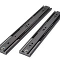 Wide Buffer 14 Inch Three Section Drawer Slides With Hydraulic Damping Full Extension Beefy Steel Ball Bearing Rails, 2 Pack