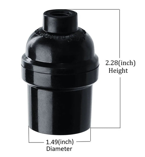 E26 E27 Light Socket Set 8 Pack Black Edison Retro Pendant Lamp Holder Plastic Screw In Socket UL Listed 250W Fire Resistant And Heat Resistant Up To 200C For Home Office DIY Projects
