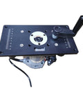 Commercial Grade Aluminum Router Table Insert Plate With Precision Centering Bushing, 235x120mm, top view with measurement markings.