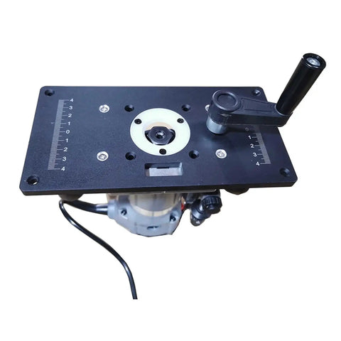 Commercial Grade Aluminum Router Table Insert Plate With Precision Centering Bushing, 235x120mm, top view with measurement markings.