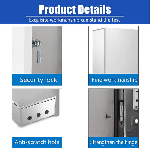 Beefy Outdoor Electrical Box Rugged Waterproof Metal Enclosure With Lock Cover And Mounting Plate IP65 Weatherproof Wall Mount Junction Project Box For Indoor Outdoor Use 15.7 By 11.8 By 6.3 Inches