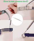 Quick Release Watch Spring Bar Pins 20 Piece Set 12Mm 14Mm 16Mm 18Mm 20Mm 22Mm 24Mm Stainless Steel With Watch Strap Repair Tool shown being used.