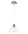 Modern Schoolhouse Pendant Light With Clear Glass Shade In Brushed Nickel Finish Industrial Farmhouse Style