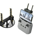 5.8GHz Antenna Boosters For DJI Remote Controllers N3 N2 N1 N1C with connected smartphone and booster, aerial view