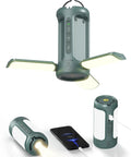 Rechargeable 3-In-1 Camping Lantern With Foldable Tent Light And Handheld Flashlight, 1500LM, 10000mAh showing multiple uses