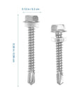Close-up of 100 Piece 410 Stainless Steel Socket Head Set Screw Assortment Kit, showing rust-resistant deep-thread screws with measurements.