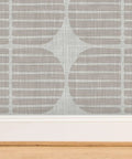 Fresh Geometric Stripe Vinyl Wall Covering With Slick Matte Linen Texture, 2ft x 27ft, ideal for kitchens and bathrooms.