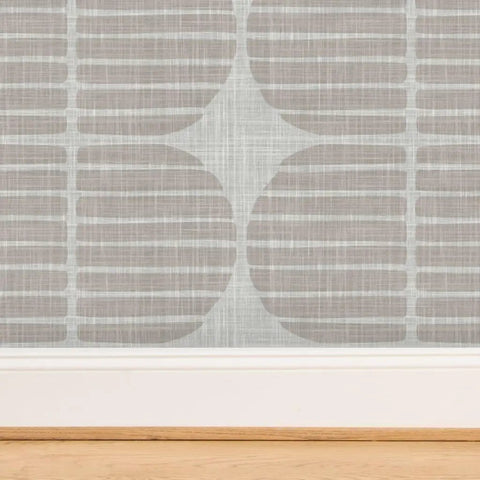 Super Sleek Geometric Stripe Vinyl Wallpaper Shows Off Subtle Leather Texture And Delivers Knockout Durability For Heavy Traffic Commercial Spots Or Wild Home Rebounds Featuring Type Ii Sturdiness And Custom Prints That Bring The Real Deal Vibes with beige geometric stripes and a textured finish.