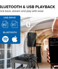 12 Channel Bluetooth Audio Mixer With USB Playback And FX for Bands, Podcasters, DJs, Live Sound Pros, showing Bluetooth setup.